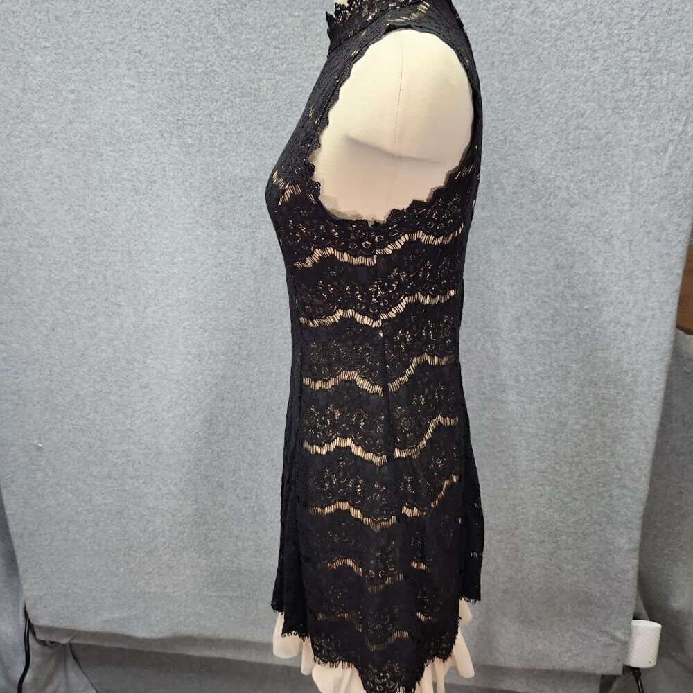 Black Lace Sleeveless Dress With Nude Lining By Three Pink Hearts - Picture 2 of 6